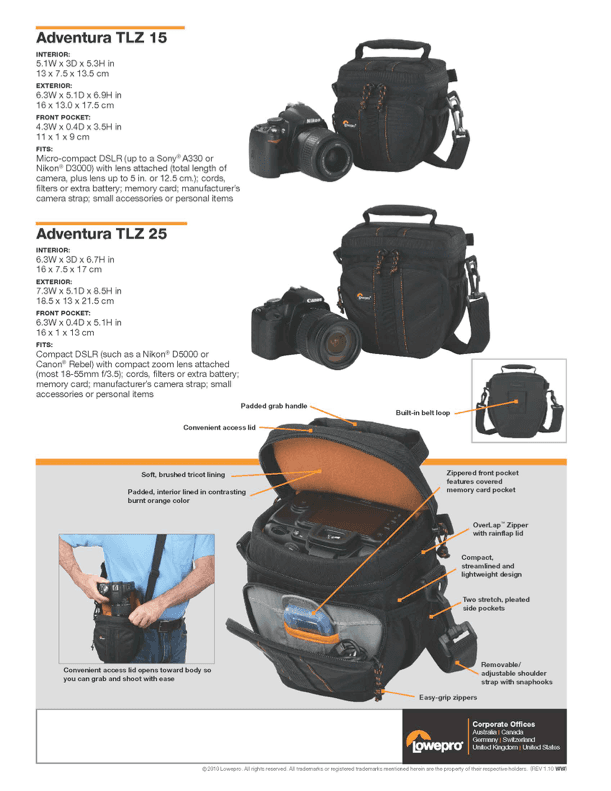 Lowepro Sellsheet Design