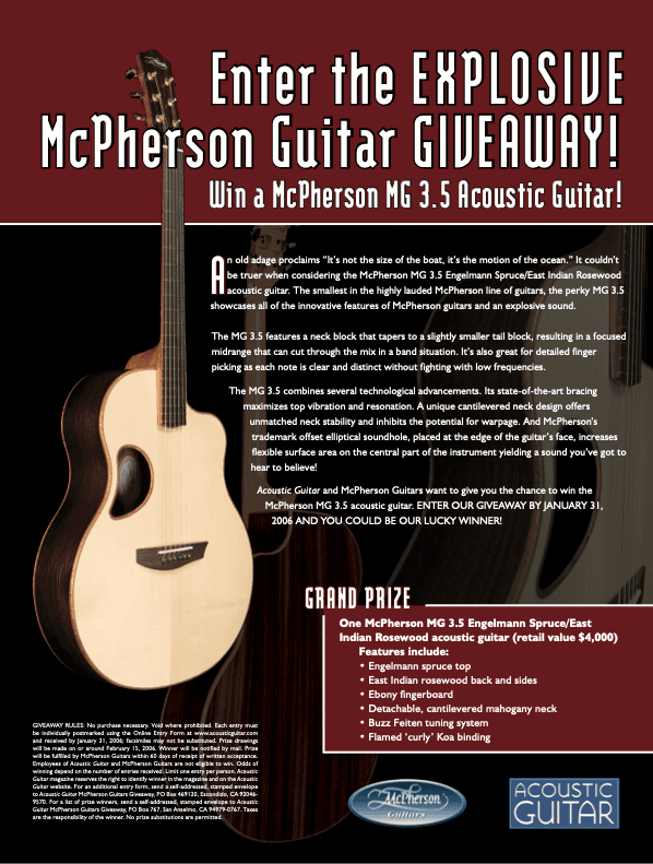McPherson Guitar Ad Design